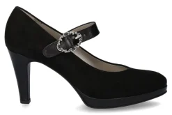 Damen dirndl + bua Spangenpumps ZIEGENVELOURSLEDER NAPPALEDER SCHWARZ