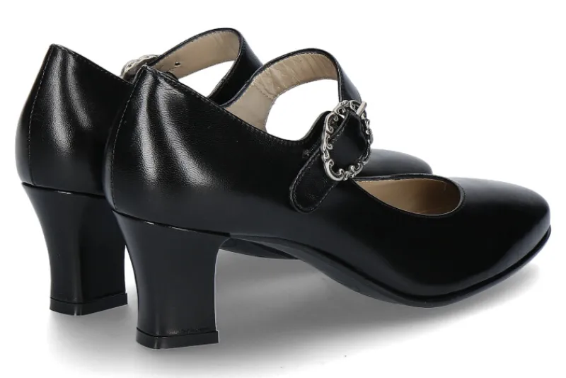 Damen dirndl + bua Spangenpumps ZIEGENNAPPA SCHWARZ