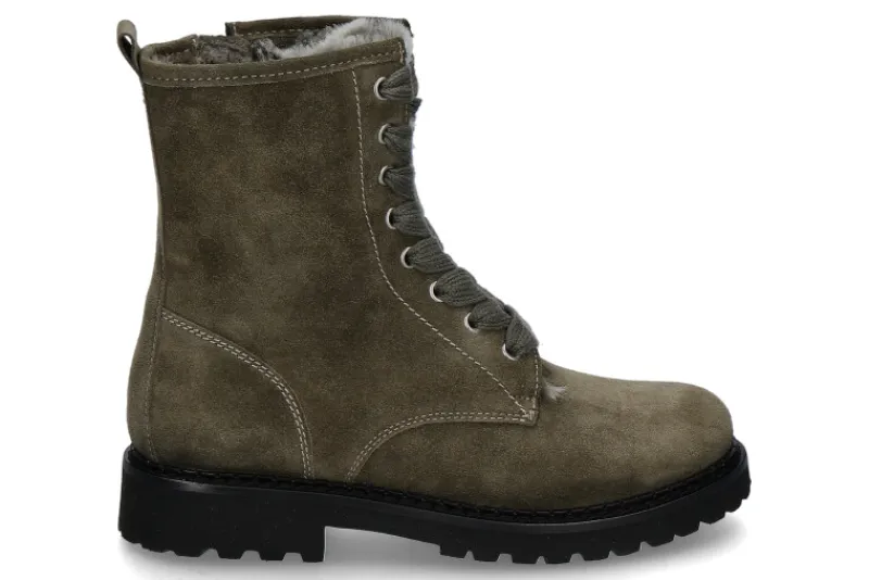 Damen dirndl + bua Stiefelette gefüttert VELOUR LAMMFELL -grün