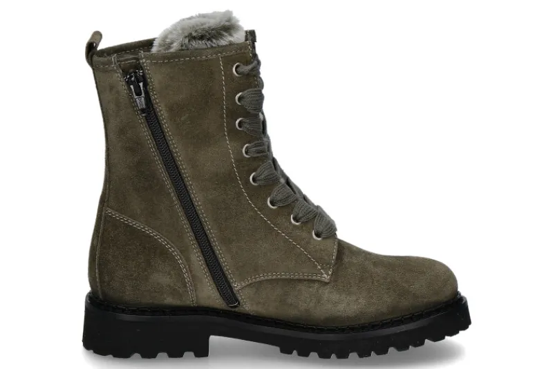 Damen dirndl + bua Stiefelette gefüttert VELOUR LAMMFELL -grün