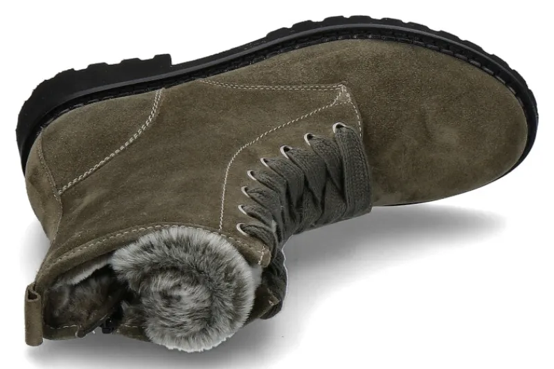 Damen dirndl + bua Stiefelette gefüttert VELOUR LAMMFELL -grün