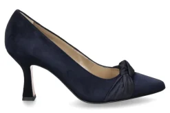 Damen dirndl + bua Trachten-Pumps VELOURS SEIDE- ozean blau