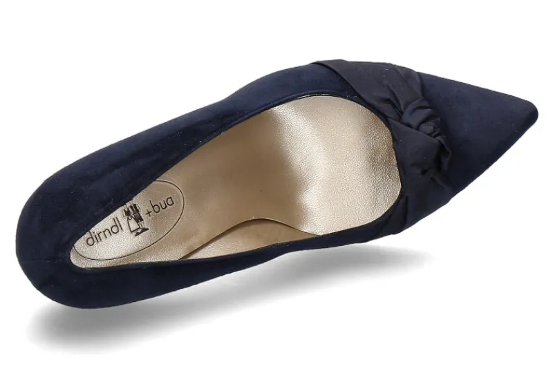 Damen dirndl + bua Trachten-Pumps VELOURS SEIDE- ozean blau