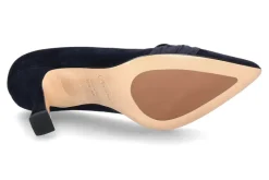 Damen dirndl + bua Trachten-Pumps VELOURS SEIDE- ozean blau