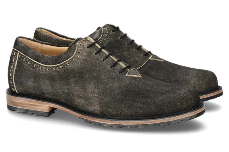 Herren dirndl + bua Trachtenschnürer ANTIKBOCK ANTHRAZIT (45)