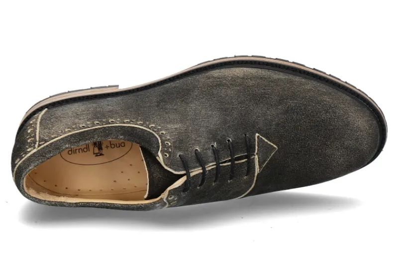 Herren dirndl + bua Trachtenschnürer ANTIKBOCK ANTHRAZIT (45)