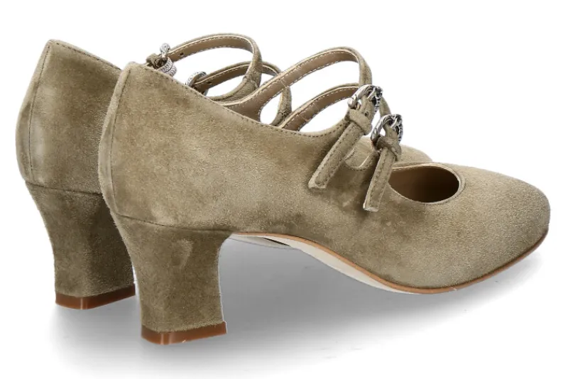 Damen dirndl + bua dirndl+bua Riemchenpumps 5558 VELOURS- jade grün