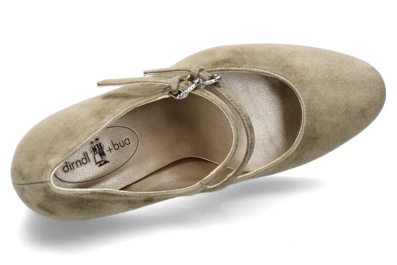 Damen dirndl + bua dirndl+bua Riemchenpumps 5558 VELOURS- jade grün