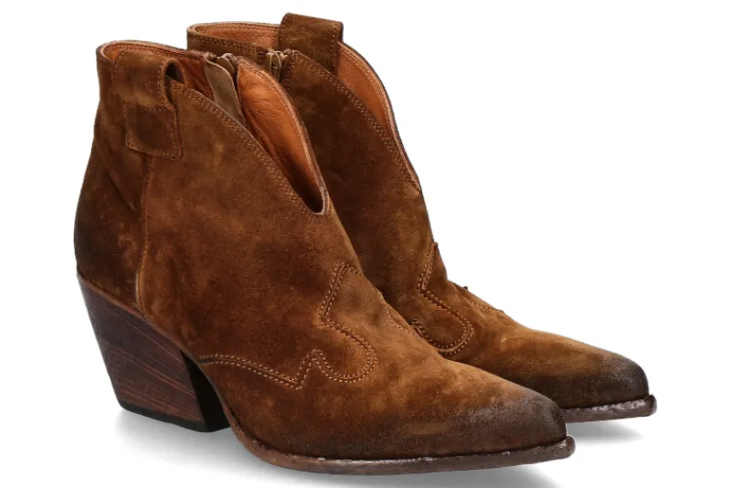 Damen Elena Iachi Cowboy- Bootie HOMBRE WASH- cognac