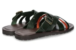 Herren Emozioni Pantolette LEATHER M7600 OLIVE ORANGE