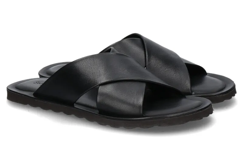 Herren Emozioni Pantolette LEATHER BLACK