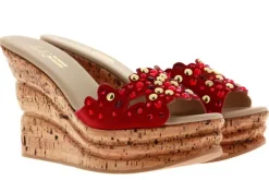 Damen Fernando Pensato Pentolette BORCHIE ORO DUBAI CAM ROSSO STRASS (40)