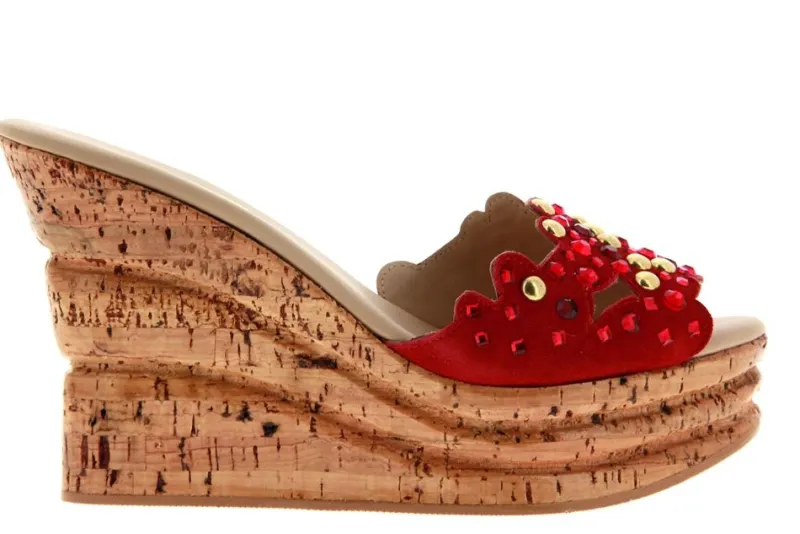 Damen Fernando Pensato Pentolette BORCHIE ORO DUBAI CAM ROSSO STRASS (40)