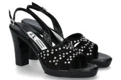 Damen Fernando Pensato Sandale MIRANDA CAMOSCIO NERO STRASS SKY (38)