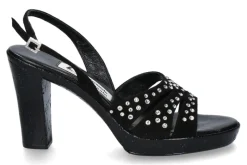 Damen Fernando Pensato Sandale MIRANDA CAMOSCIO NERO STRASS SKY  (38)