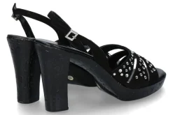 Damen Fernando Pensato Sandale MIRANDA CAMOSCIO NERO STRASS SKY (38)