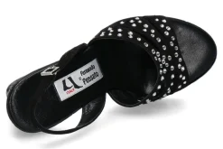 Damen Fernando Pensato Sandale MIRANDA CAMOSCIO NERO STRASS SKY (38)