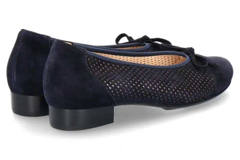 Damen Hassia Ballerina BOLOGNA G-WEITE SAMTZIEGE BLUE (40½)