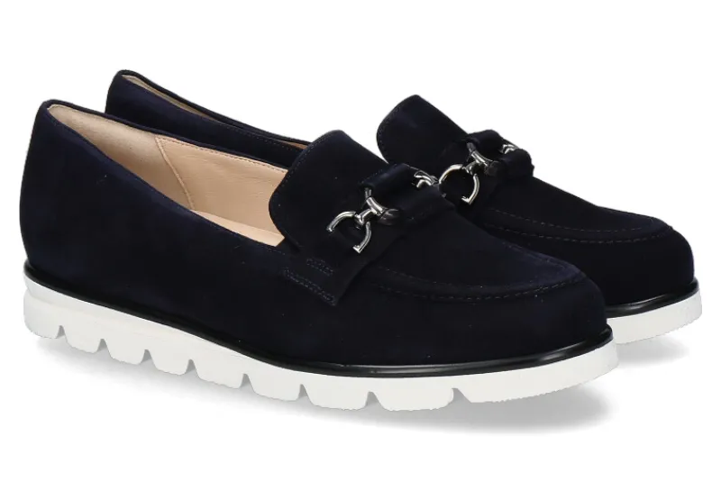 Damen Hassia Slipper PISA Samtziege dunkelblau