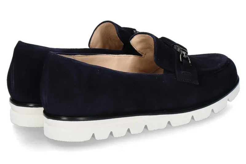 Damen Hassia Slipper PISA Samtziege dunkelblau