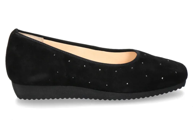 Damen Hassia Slipper SANREMO SAMTZIEGE SCHWARZ (35)