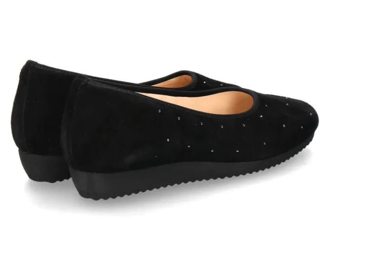 Damen Hassia Slipper SANREMO SAMTZIEGE SCHWARZ (35)