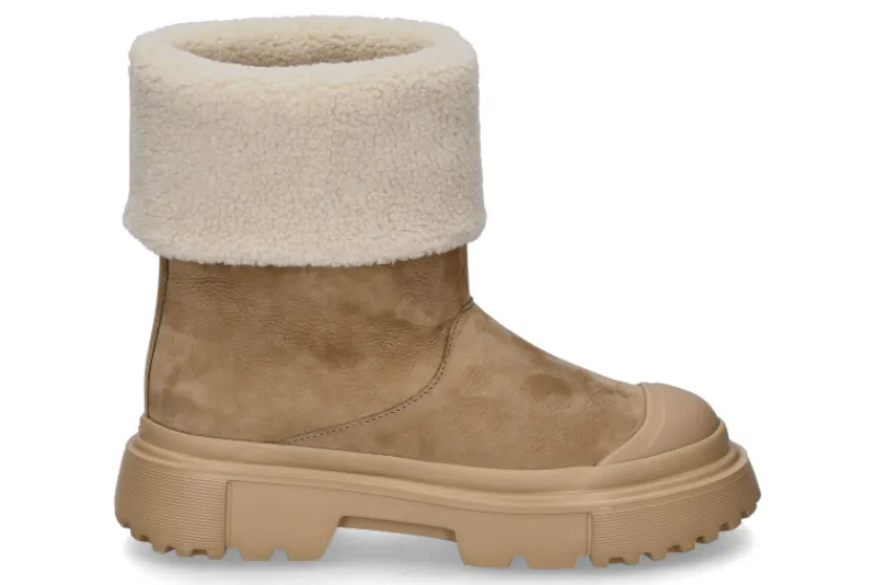 Damen Hogan Boots gefüttert H619 CREMA BISCOTTO