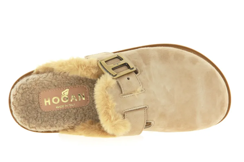 Damen Hogan Pantolette gefüttert SABOT PELO BEIGE