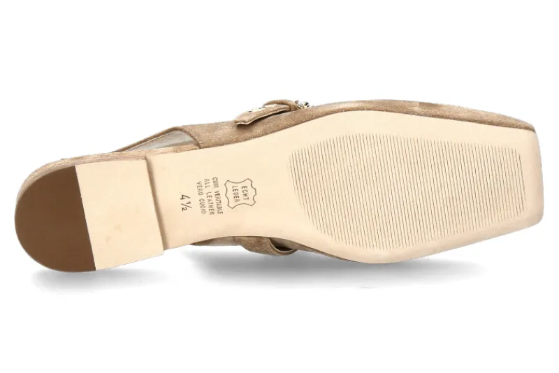 Damen Kennel und Schmenger Sling- Ballerina LEILA SUEDE- nuts/gold