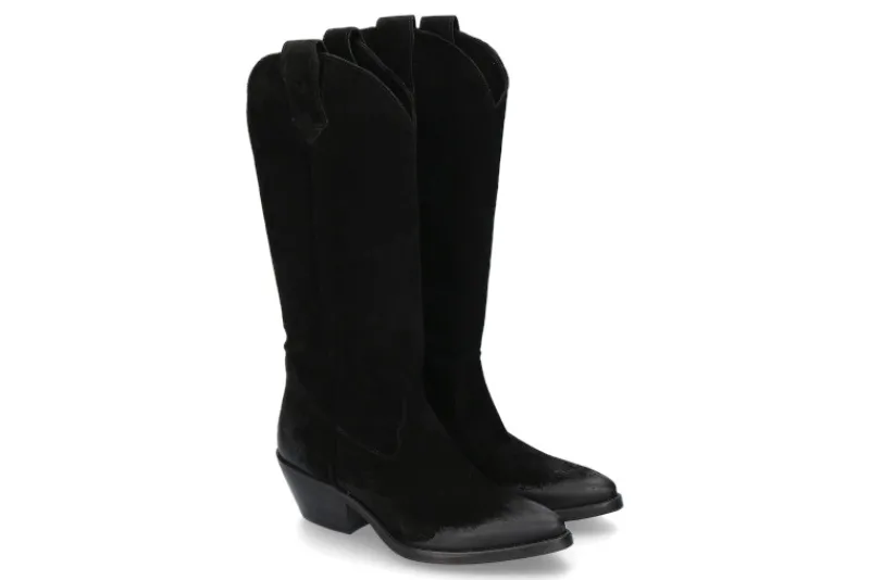 Damen Lazamani Cowboy Boots NERO