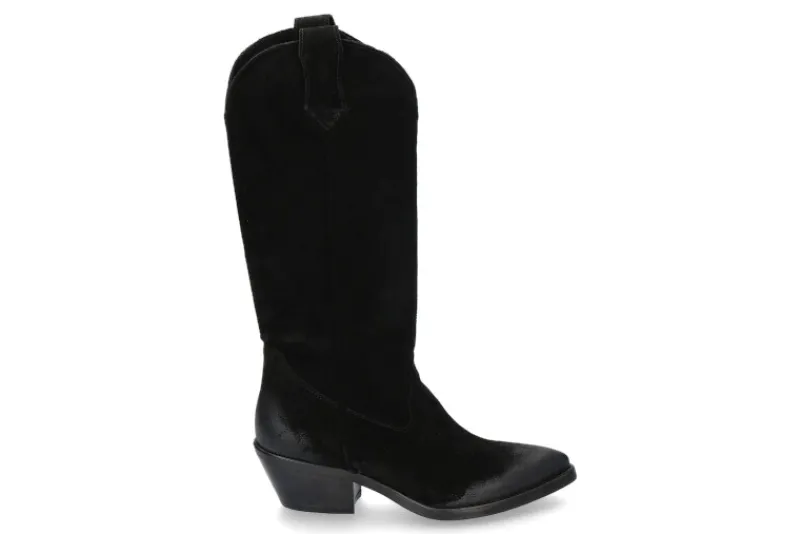 Damen Lazamani Cowboy Boots NERO