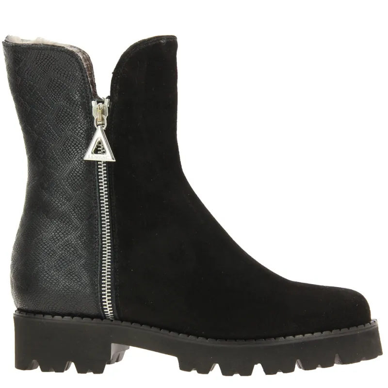 Damen Lorbac Stiefelette gefüttert MAGDA CAMOSCIO NERO SAID NERO