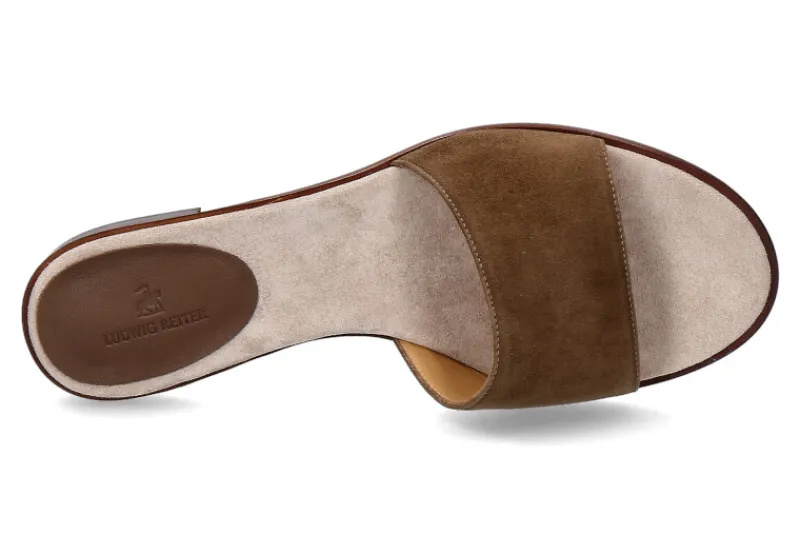 Damen Ludwig Reiter Pantolette TOSCA VELOUR SAFARI
