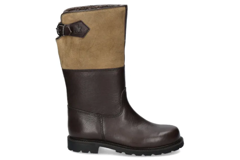 Damen Ludwig Reiter Stiefel MARONIBRATERIN- dunkelbraun/ grün