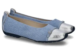 Damen Mania Ballerina 1111 NAPPA TESSUTO- jeans/ silber