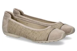 Damen Mania Ballerina CAMOSCIO RAFIA SAND