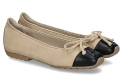 Damen Mania Ballerina LAMINATO CAMOSCIO- nero/schwarz/beige