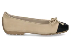 Damen Mania Ballerina LAMINATO CAMOSCIO- nero/schwarz/beige