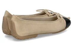 Damen Mania Ballerina LAMINATO CAMOSCIO- nero/schwarz/beige