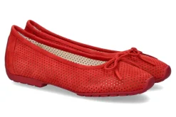 Damen Mania Ballerina PERFORATO CAMOSCIO ROSSO (36)