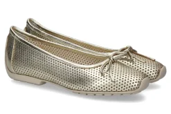 Damen Mania Ballerina PERFORATO LAMINADO PLATINO (40)
