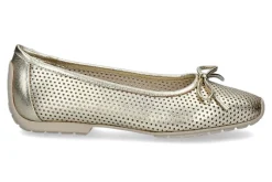 Damen Mania Ballerina PERFORATO LAMINADO PLATINO (40)