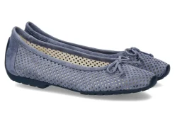 Damen Mania Ballerina PERFORATO CAMOSCIO JEANSBLU