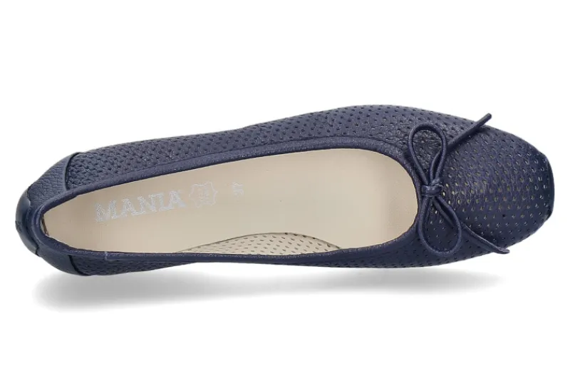 Damen Mania Ballerina PERFORATO BLU (39)