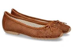 Damen Mania Ballerina PERFORATO CAMOSCIO COGNAC (41½)
