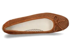 Damen Mania Ballerina PERFORATO CAMOSCIO COGNAC (41½)
