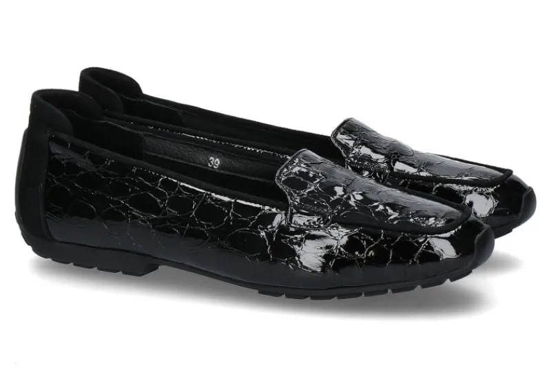 Damen Mania Slipper gefüttert CAMOSCIO VERNICE NERO (42)