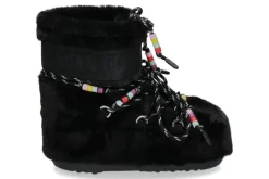 Damen Moon Boot Bootie ICON LOW FAUX FUR BEADS- black/schwarz