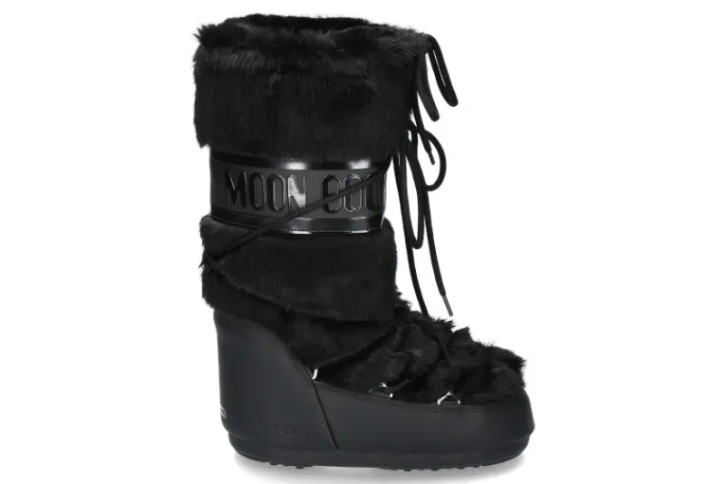 Damen Moon Boot Snowboot CLASSIC FAUX FUR BLACK (35-38)
