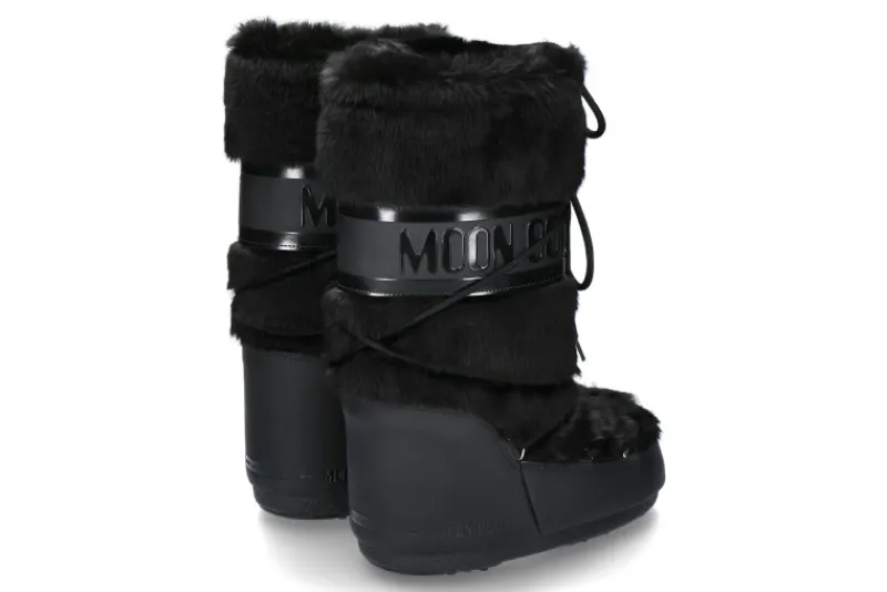 Damen Moon Boot Snowboot CLASSIC FAUX FUR BLACK (35-38)
